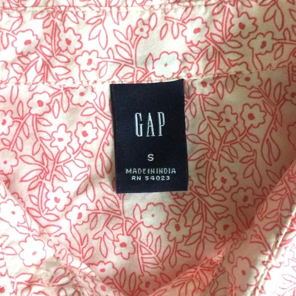 Vintage GAP Floral Button Down Shirt Pink White Y2K - Sz Small - Picture 11 of 11